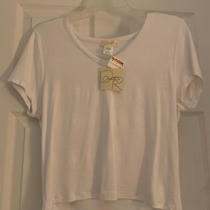 Plain White V-Neck T-Shirt. With Tags!